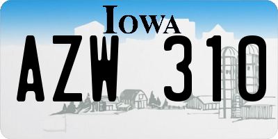 IA license plate AZW310