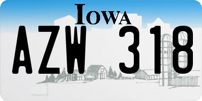 IA license plate AZW318