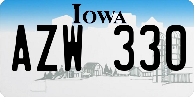 IA license plate AZW330