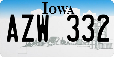 IA license plate AZW332