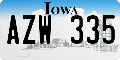 IA license plate AZW335