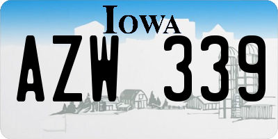 IA license plate AZW339
