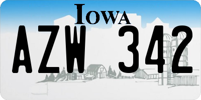 IA license plate AZW342