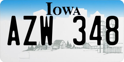 IA license plate AZW348