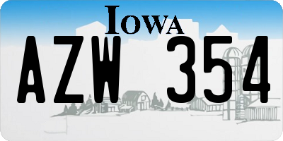 IA license plate AZW354