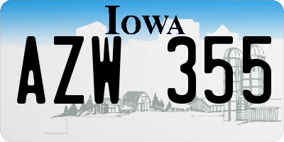 IA license plate AZW355