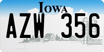 IA license plate AZW356