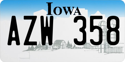 IA license plate AZW358