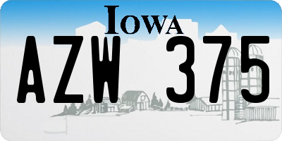 IA license plate AZW375