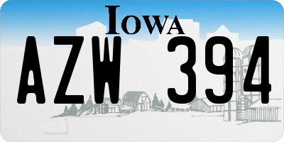 IA license plate AZW394