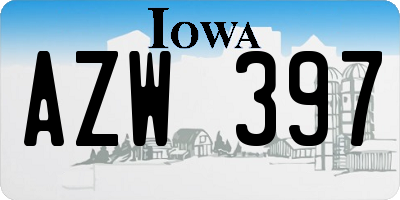 IA license plate AZW397
