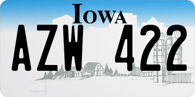 IA license plate AZW422