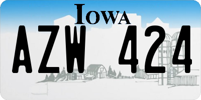 IA license plate AZW424