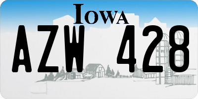 IA license plate AZW428