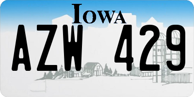 IA license plate AZW429