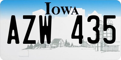 IA license plate AZW435