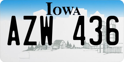 IA license plate AZW436