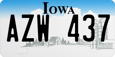 IA license plate AZW437