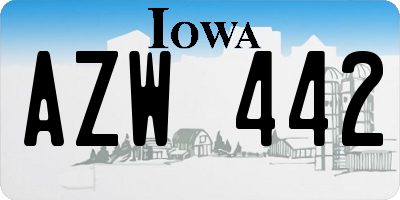 IA license plate AZW442