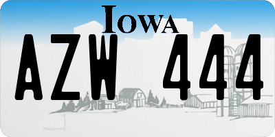 IA license plate AZW444