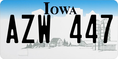 IA license plate AZW447