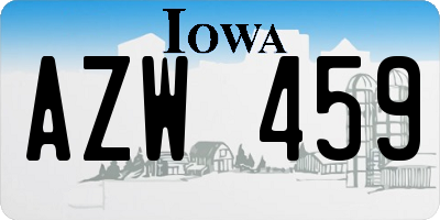IA license plate AZW459