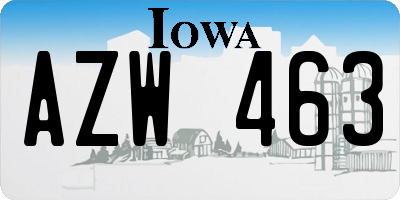 IA license plate AZW463