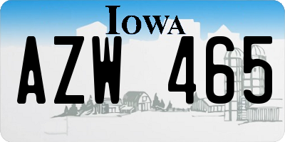 IA license plate AZW465