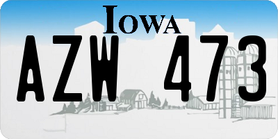 IA license plate AZW473