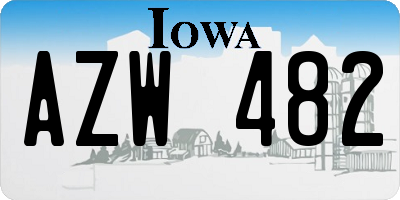 IA license plate AZW482