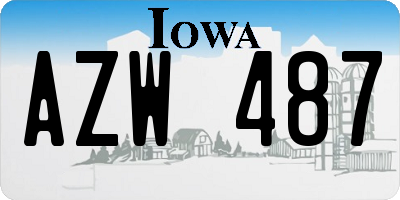 IA license plate AZW487
