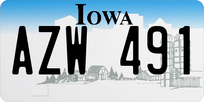 IA license plate AZW491