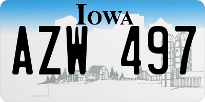 IA license plate AZW497