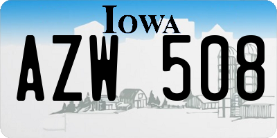 IA license plate AZW508