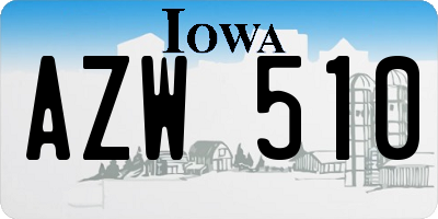 IA license plate AZW510