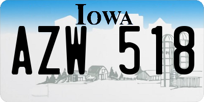 IA license plate AZW518