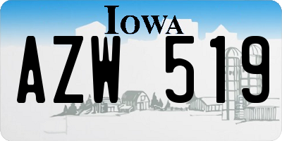 IA license plate AZW519