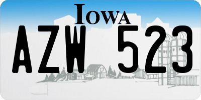 IA license plate AZW523