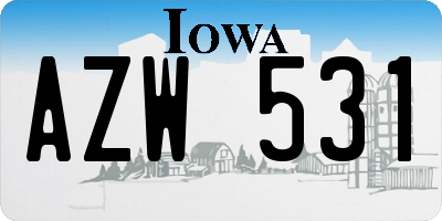 IA license plate AZW531