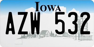 IA license plate AZW532