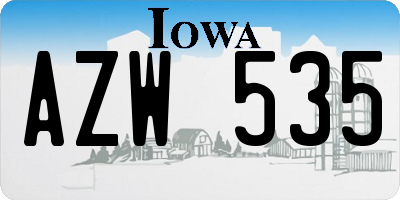 IA license plate AZW535