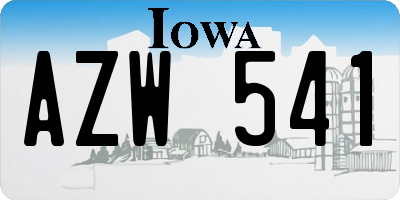 IA license plate AZW541