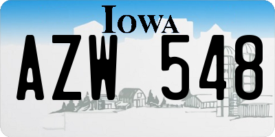 IA license plate AZW548