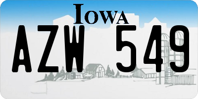IA license plate AZW549