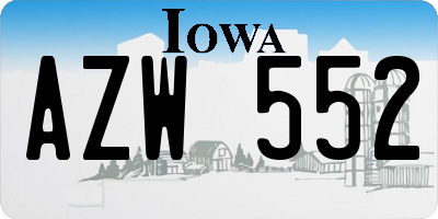 IA license plate AZW552
