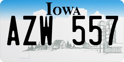 IA license plate AZW557