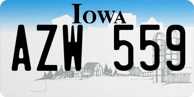 IA license plate AZW559