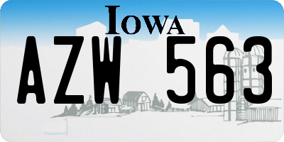 IA license plate AZW563