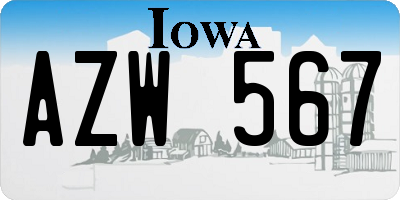 IA license plate AZW567