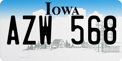 IA license plate AZW568